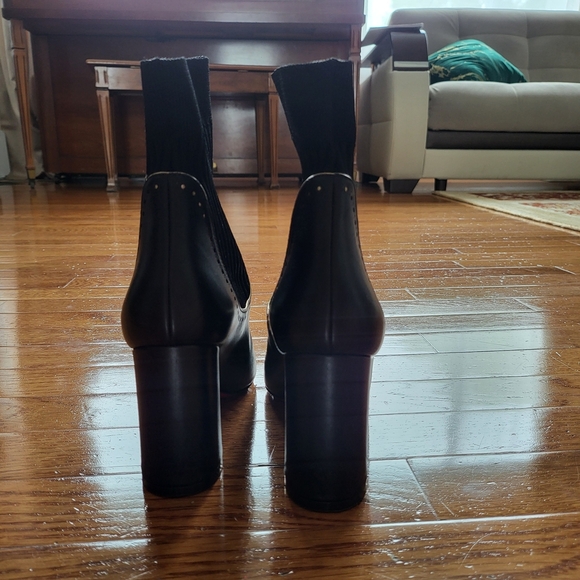 Christian Louboutin Black and Red Heeled Boots with Signature Sole - Picture 3 of 13